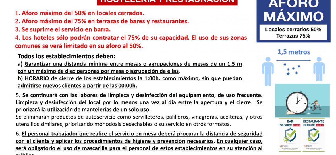 NUEVAS MEDIDAS septiembre HOSTELERIA